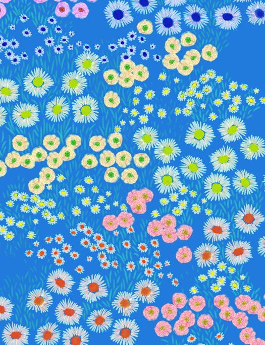 The Cat's Pajamas Cerulean Floral Luxe Pima Capri Pajama - Image 2