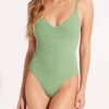 Seafolly Swim Second Wave V-Neck One Piece