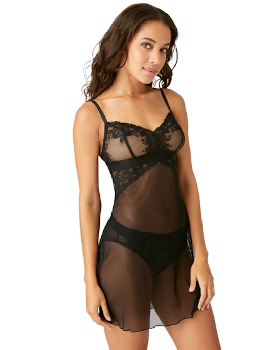 B.Tempt’d Opening Act Chemise And Cheeky Set