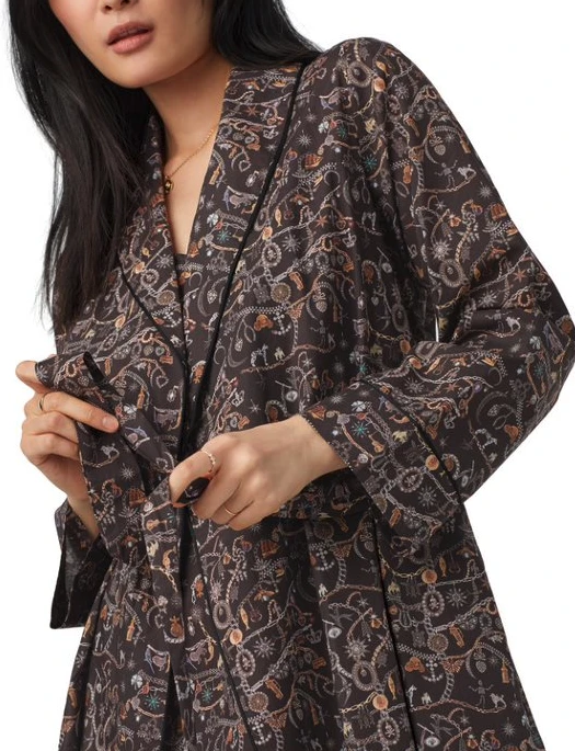 Bedhead Forever Heirloom Woven Tana Lawn® Robe Made With Liberty Fabrics Shawl Collar Robe - Image 6