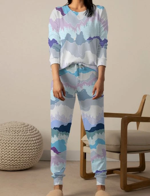 Aspen Dream Cozy Printed Long Sleeve Top And Pants Pajama Set - Image 5