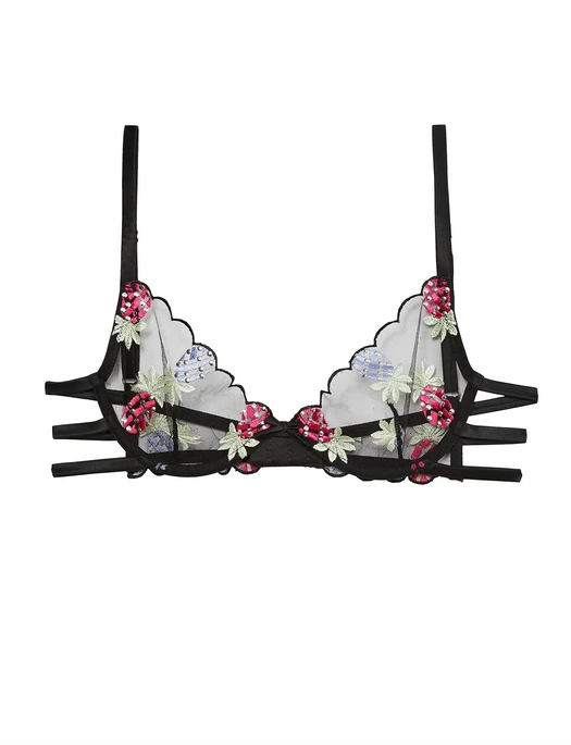 Fleur Du Mal Bondage Pineapple Strappy Demi Bra