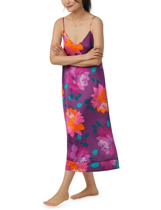 Bedhead X Trina Turk Evening Bloom Silk Maxi Chemise - Image 4