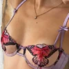 Fleur Du Mal Butterfly Embroidery Balconette Bra