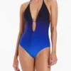 Seafolly Jet Swim Oia Sunset Plunge One Piece