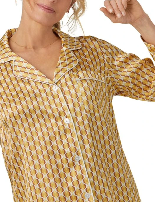 Bedhead Prize Geo Silk Long Sleeve Shorty PJ Set - Image 2