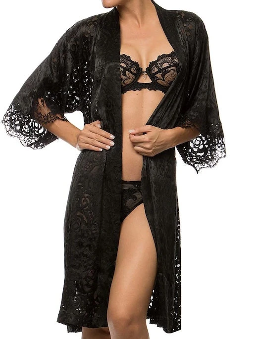 Lise Charmel Dressing Floral Silk Burnout Robe - Image 3