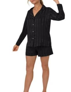 Bedhead Onyx Silk Long Sleeve Shorty PJ