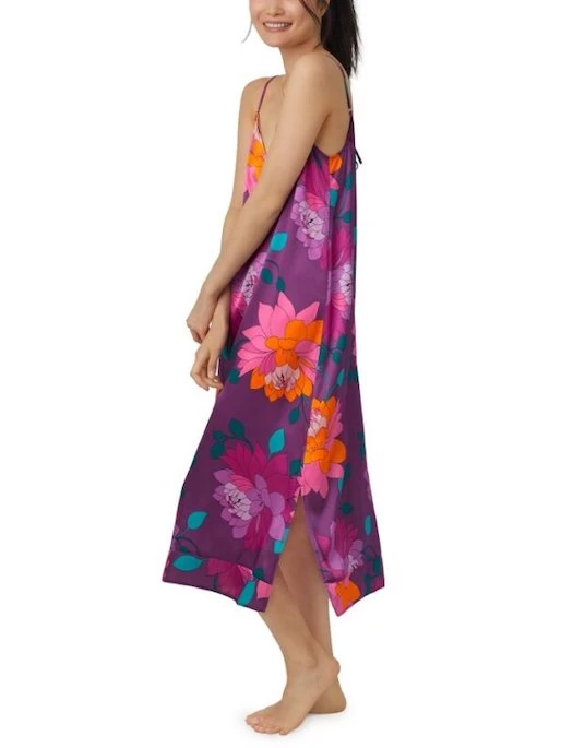 Bedhead X Trina Turk Evening Bloom Silk Maxi Chemise - Image 3